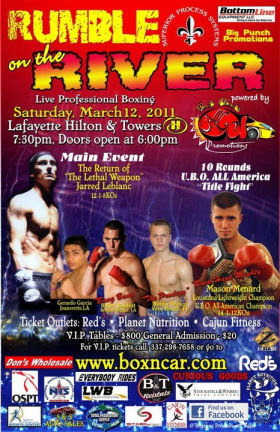 Rumble On The River, Menard vs. Napunyi, March 12 2011, Hilton Towers, Lafayette, Louisiana!