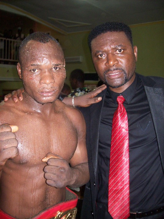 Manroy Sadic and promoter Mukadi Manda. 