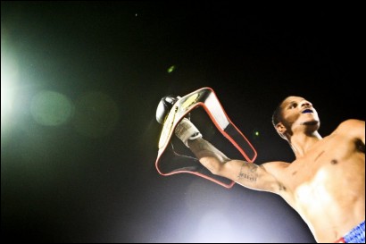 UBO Inter-Continental Super Middleweight Champion Anthony Dirrell with his belt