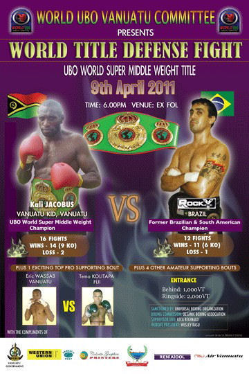 Jacobus vs. Junior April 9 2011 in Port Vila, Vanuatu. 