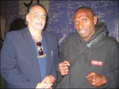 UBO Oceania Commissioner Reginald Leca and UBO World Super Middleweight Champion Kali Jacobus.